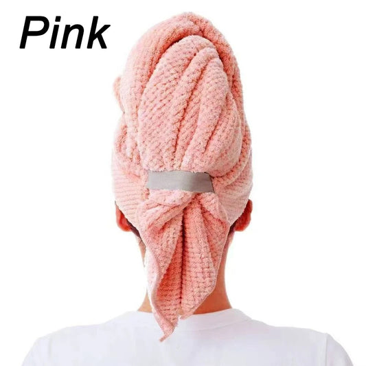 Solid Colour Hair Towel Textured Dry Hair Cap