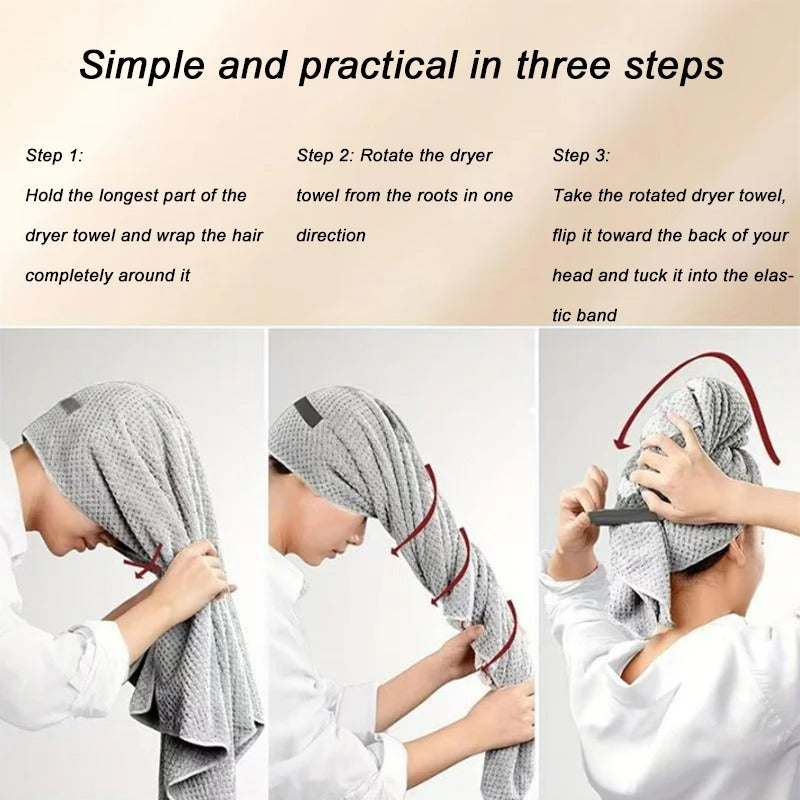 Solid Colour Hair Towel Textured Dry Hair Cap