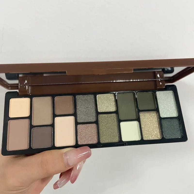 16 Colour Green Pearl Eyeshadow Palette