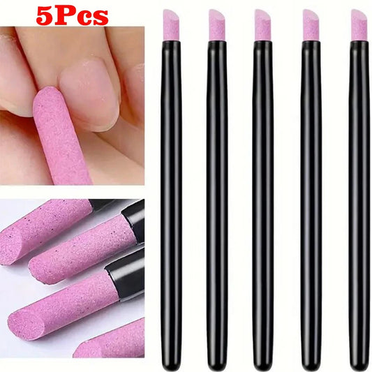 5pcs Quartz Stone Scrub Pen Nail File Rods