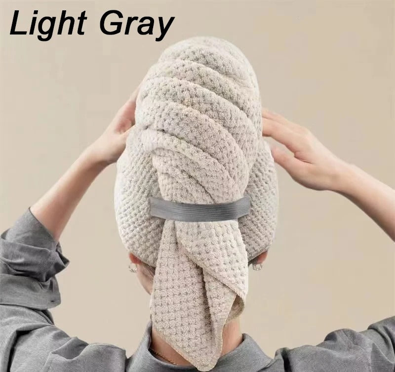 Solid Colour Hair Towel Textured Dry Hair Cap