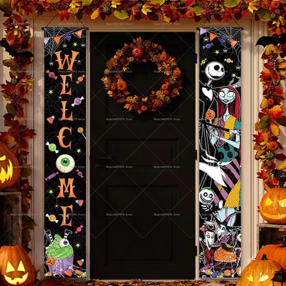 Happy Halloween Porch Banner Hanging "The Nightmare Before Christmas"