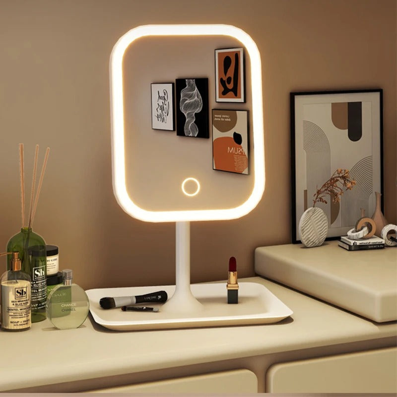 Niche Modern Desktop Vanity Mirror with 3-Color LED Lights