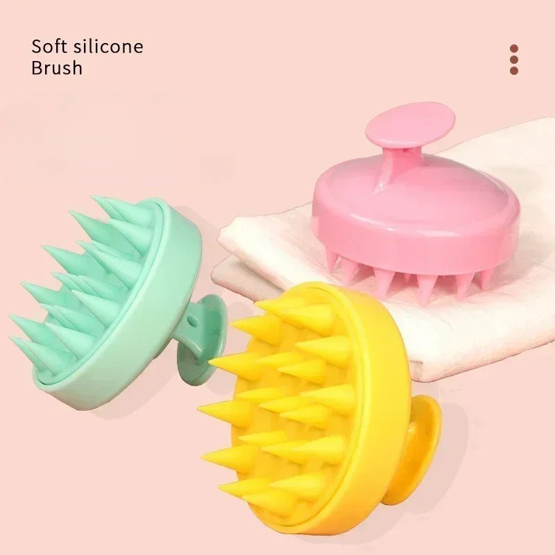 Plastic silicone massage comb for clean the scalp