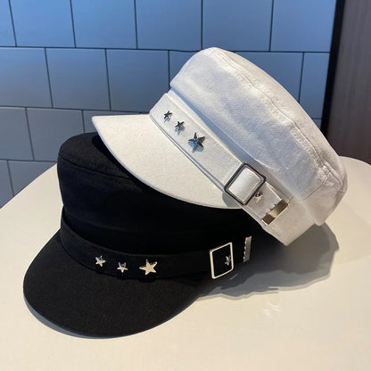 Women's Beret Black Star Hat
