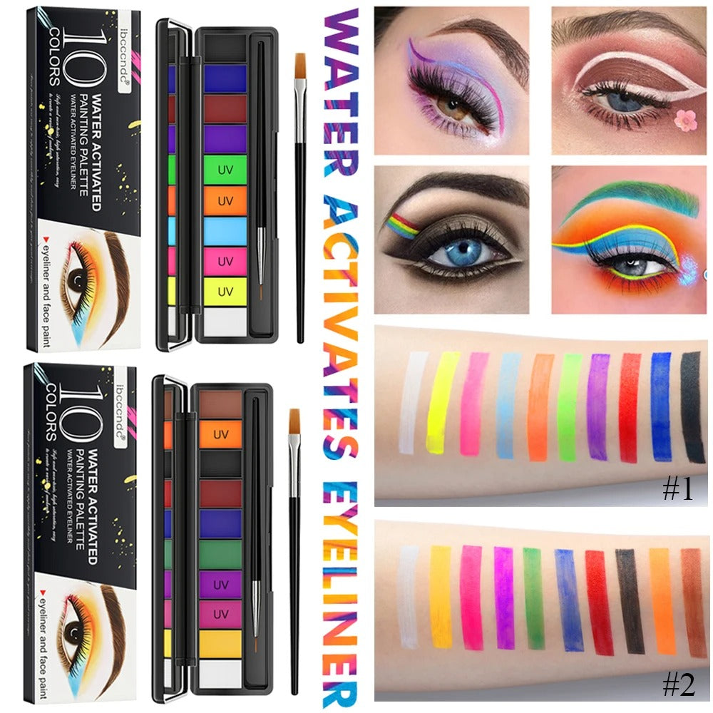10Colors Face Paint Palette for Body, Halloween Party