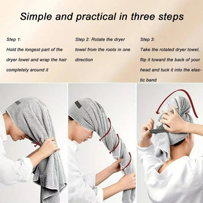 Solid Colour Hair Towel Textured Dry Hair Cap