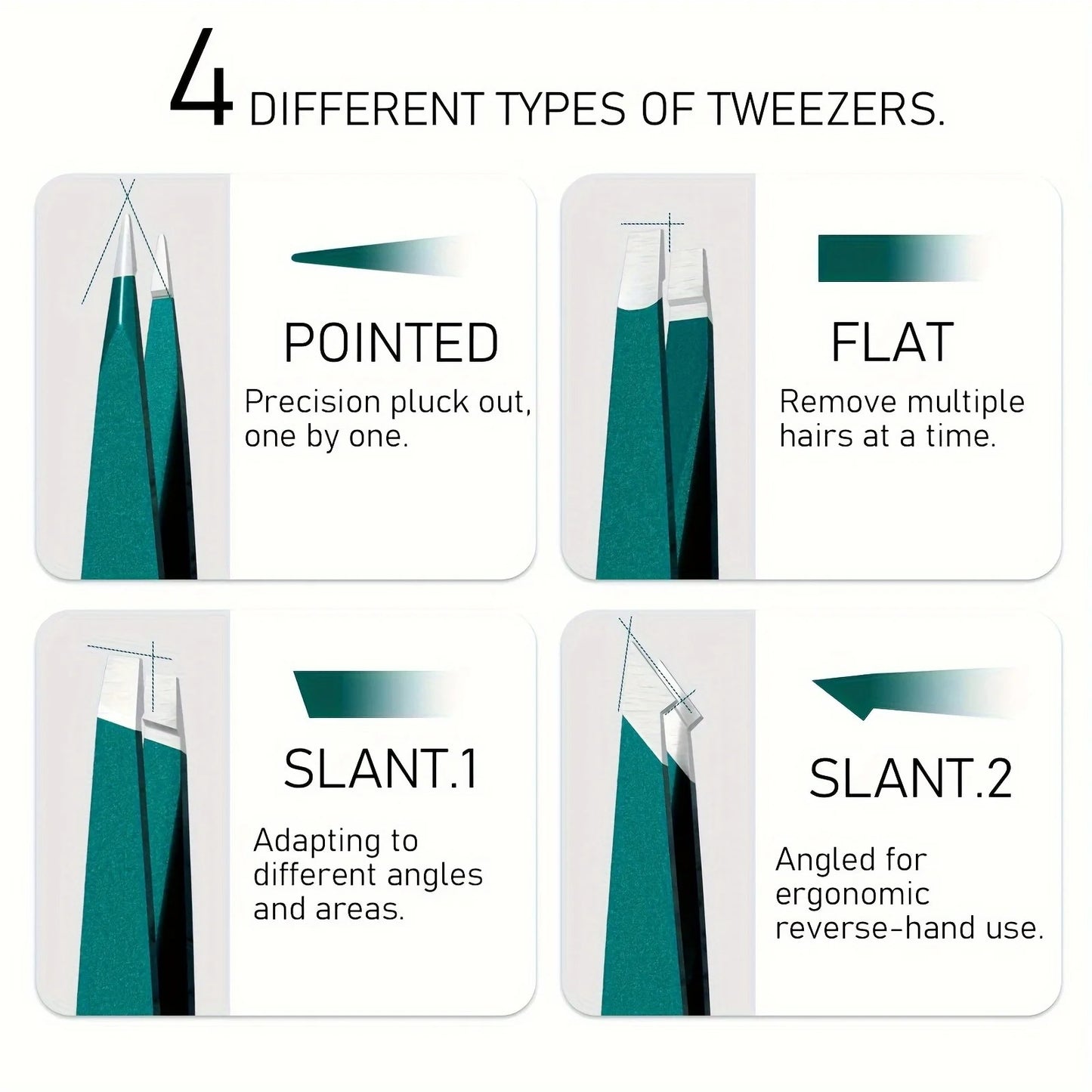 Dark Green Eyebrow Tweezers set