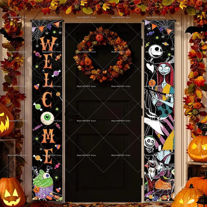 Happy Halloween Porch Banner Hanging "The Nightmare Before Christmas"