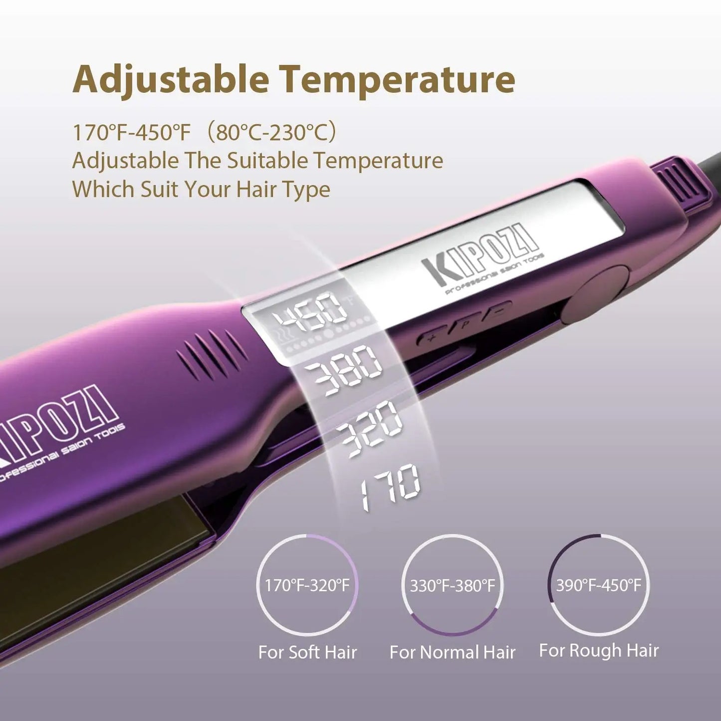 KIPOZI Professional Titanium Flat Iron Hair Straightener