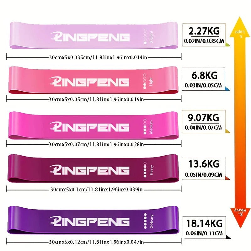 Portable Fitness Workout Equipment Rubber Resistance Bands