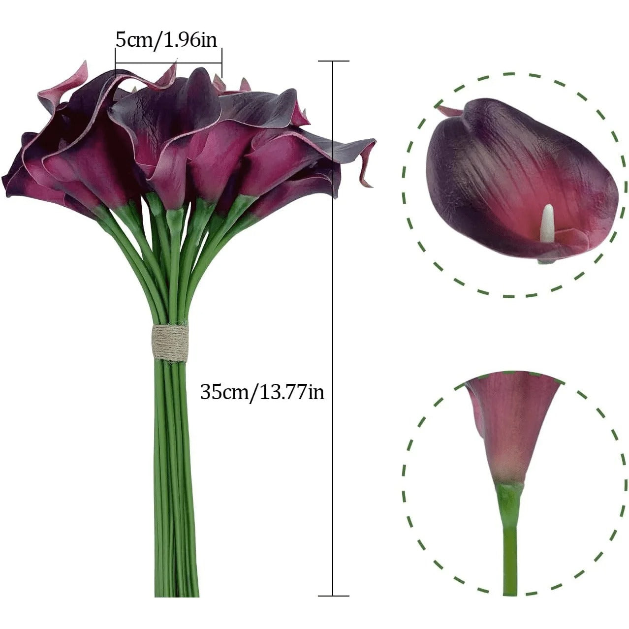 5PCS Artificial Flowers Calla Lily Faux PU