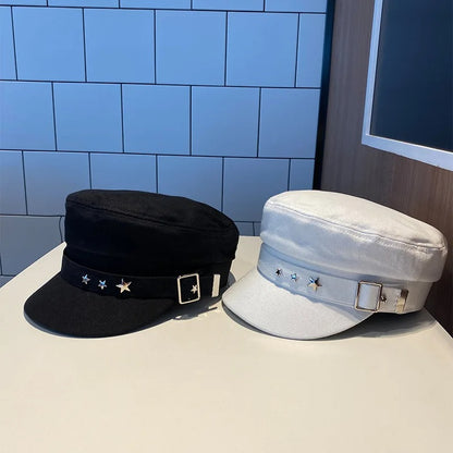 Women's Beret Black Star Hat