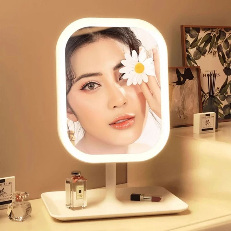 Niche Modern Desktop Vanity Mirror with 3-Color LED Lights