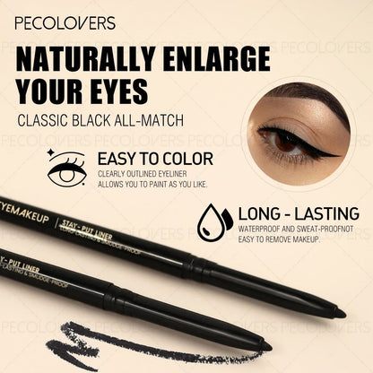 3pcs Waterproof Black Eyeliner Pencil