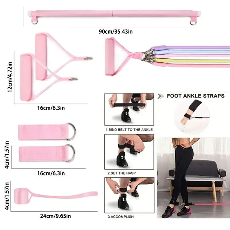 Pilates Tension Rope & Stick Set