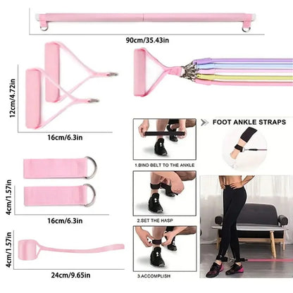 Pilates Tension Rope & Stick Set