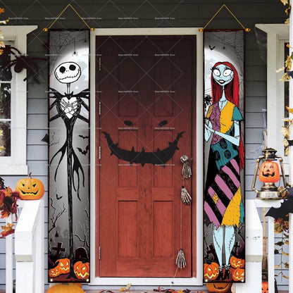 Happy Halloween Porch Banner Hanging "The Nightmare Before Christmas"