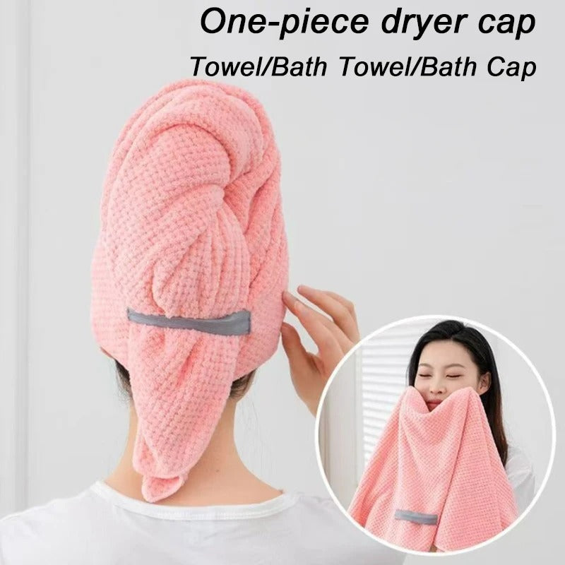 Solid Colour Hair Towel Textured Dry Hair Cap