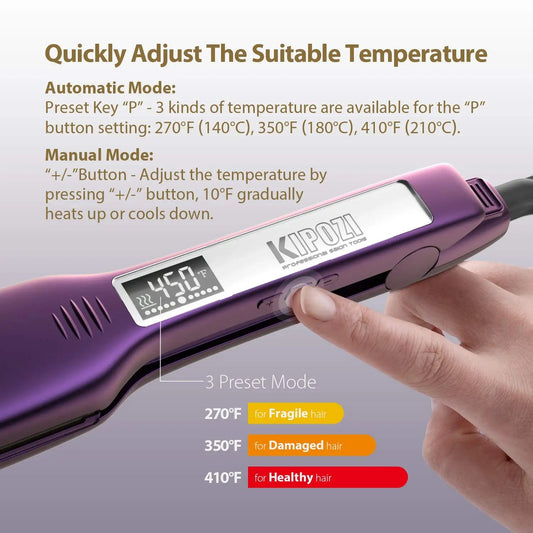 KIPOZI Professional Titanium Flat Iron Hair Straightener
