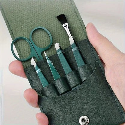Dark Green Eyebrow Tweezers set