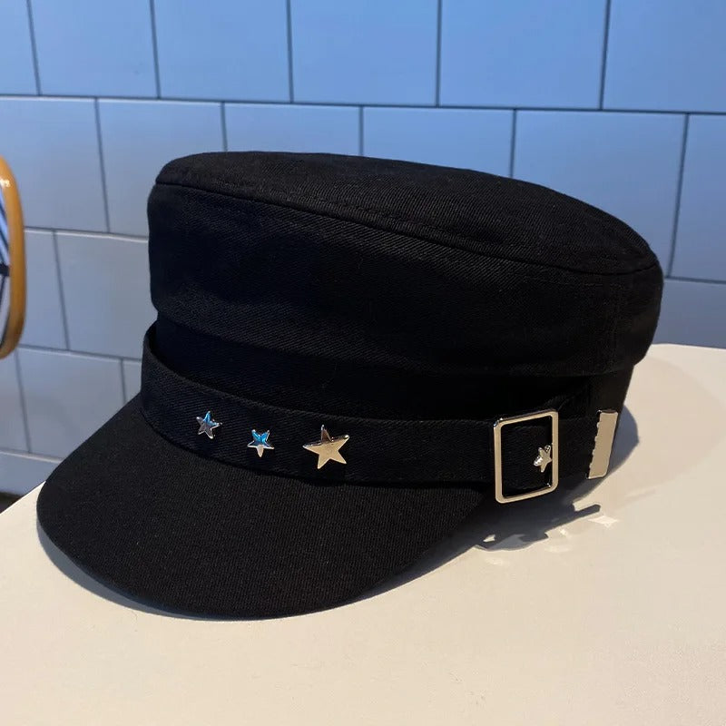 Women's Beret Black Star Hat