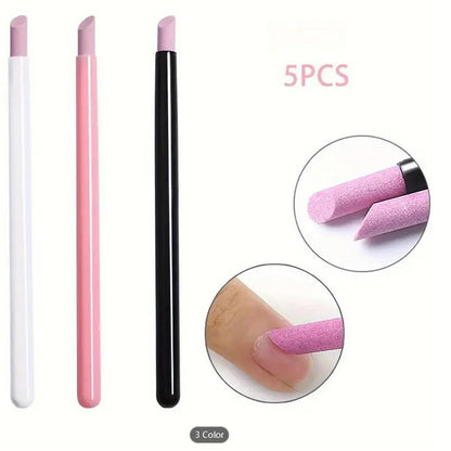 5pcs Quartz Stone Scrub Pen Nail File Rods