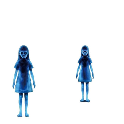 2pcs Halloween Twin Ghost Stakes Plastic Evil Girls Ghost Garden Signs