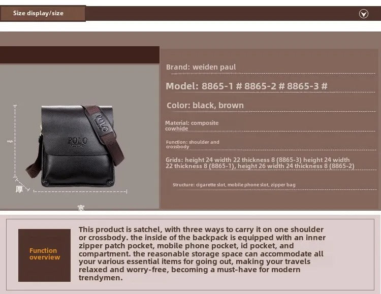 New Men's Shoulder Bag