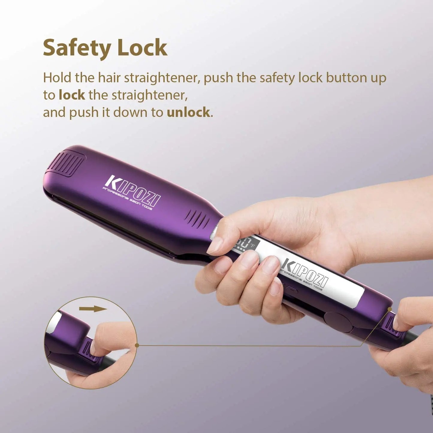 KIPOZI Professional Titanium Flat Iron Hair Straightener