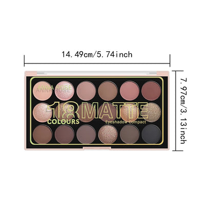 18-Color Eyeshadow Palette – Matte & Pearlescent