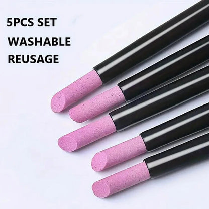 5pcs Quartz Stone Scrub Pen Nail File Rods