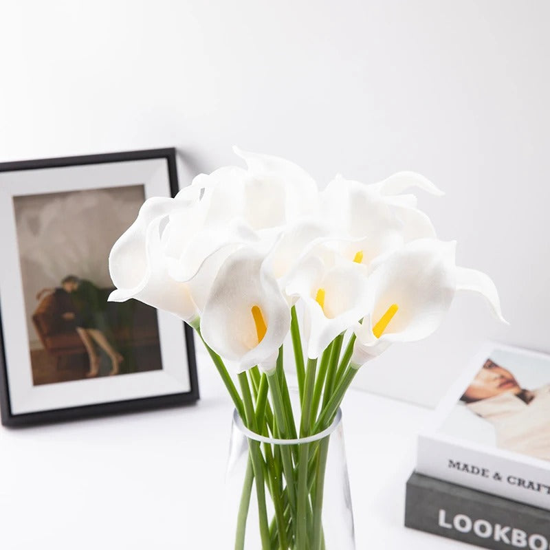 5PCS Artificial Flowers Calla Lily Faux PU