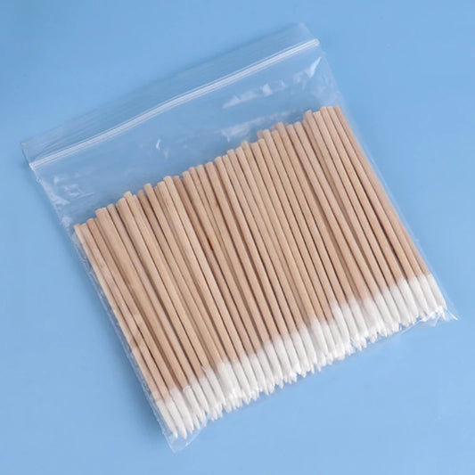 100pcs Nails Wooden Cotton Swab