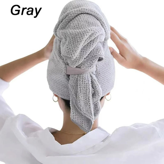 Solid Colour Hair Towel Textured Dry Hair Cap