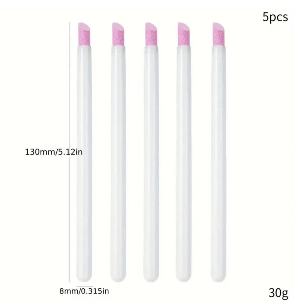 5pcs Quartz Stone Scrub Pen Nail File Rods