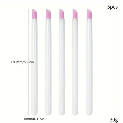 5pcs Quartz Stone Scrub Pen Nail File Rods