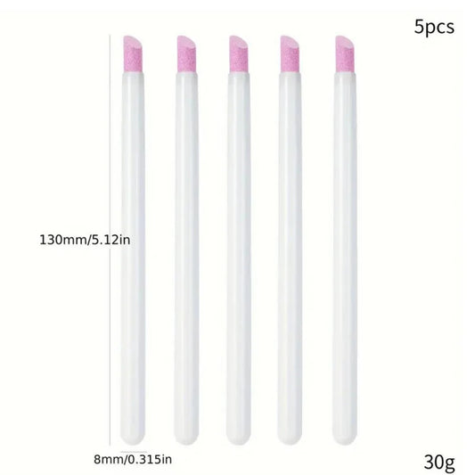 5pcs Quartz Stone Scrub Pen Nail File Rods