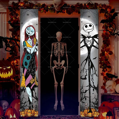 Happy Halloween Porch Banner Hanging "The Nightmare Before Christmas"